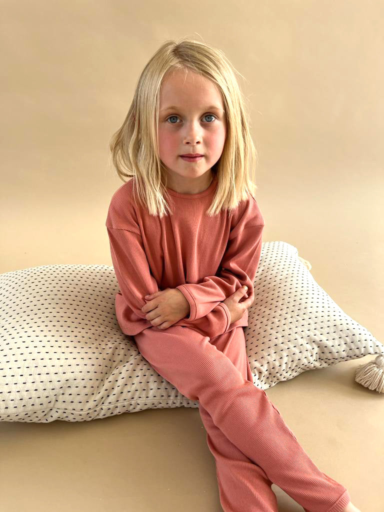 Unisex Ribbed Vintage Rose Pyjama