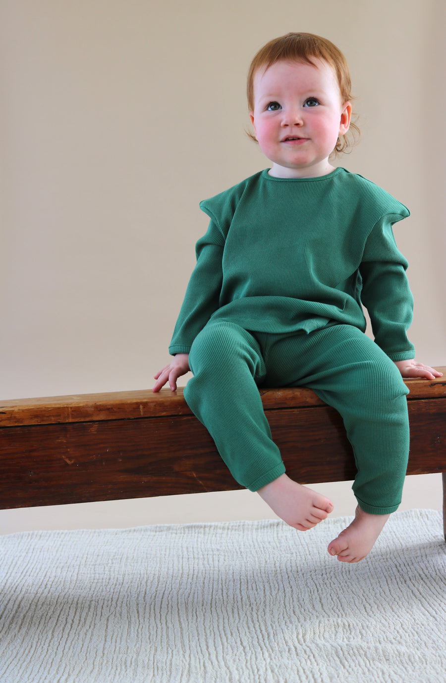 Unisex Ribbed Forest Green Pyjama