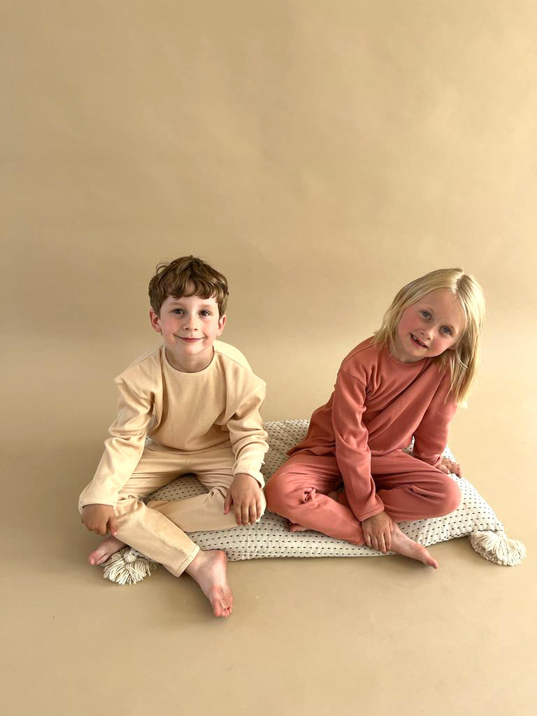 Unisex Ribbed Vintage Rose Pyjama